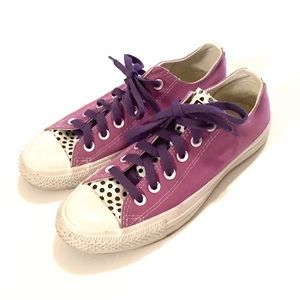 Converse Chuck Taylor purple polka dot sneakers